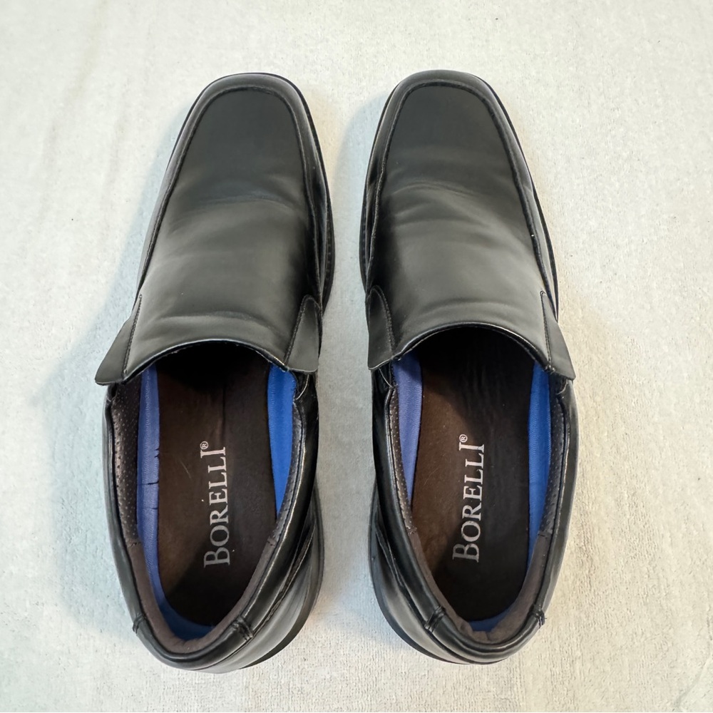 Black Leather Slip-On Loafers